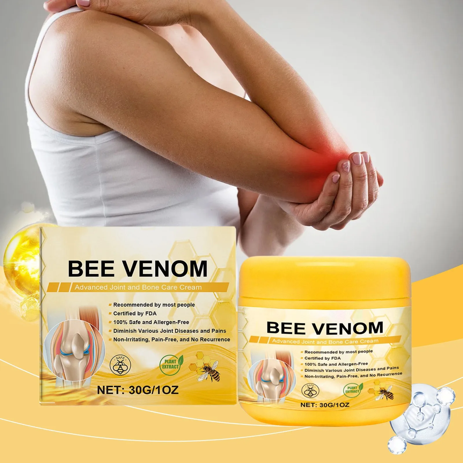 Bee Venoms Joint Care Cream Relieve Cervical Joint Soreness Massage Treatments Cream Bone Health Body Care Tools