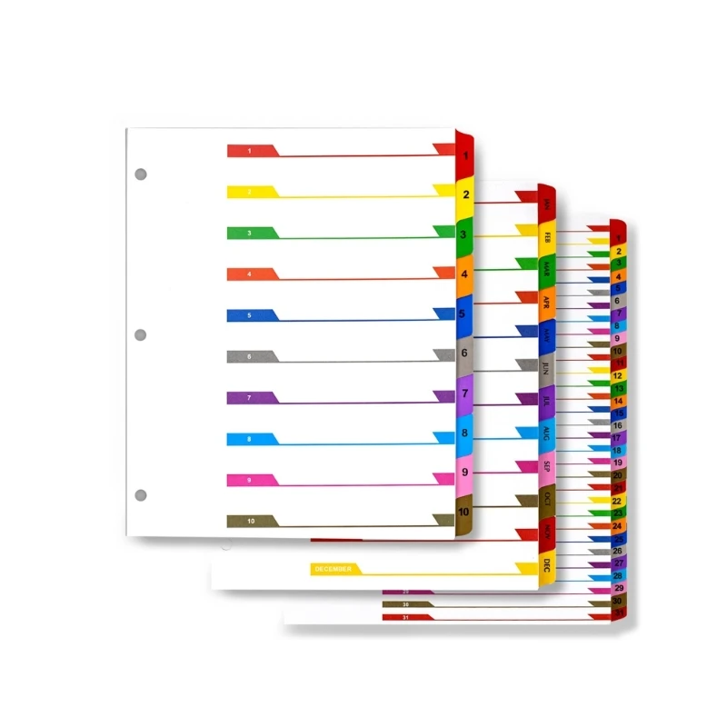 Binder Dividers Multi-punched Reinforced Board Index Dividers for School JIAN