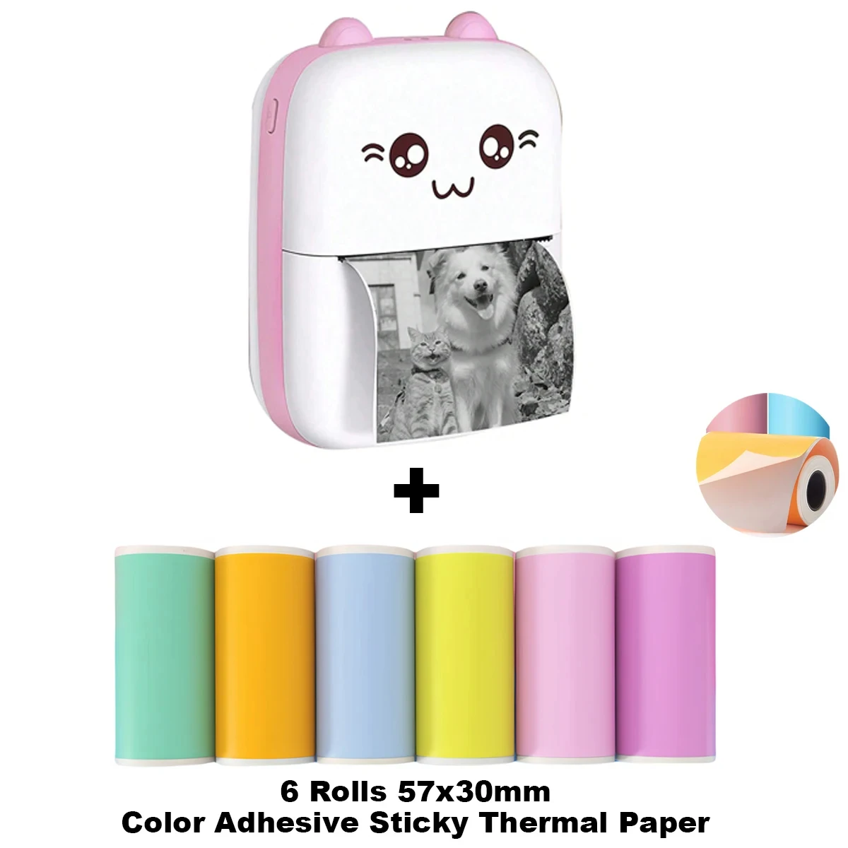 Simpatica Stampante Fotografica Hd Mini Drucker Etichetta Adesiva Termica Portatile Makeid Senza Inchiostro Bluetooth Multifunzione Miniprint Per Ades