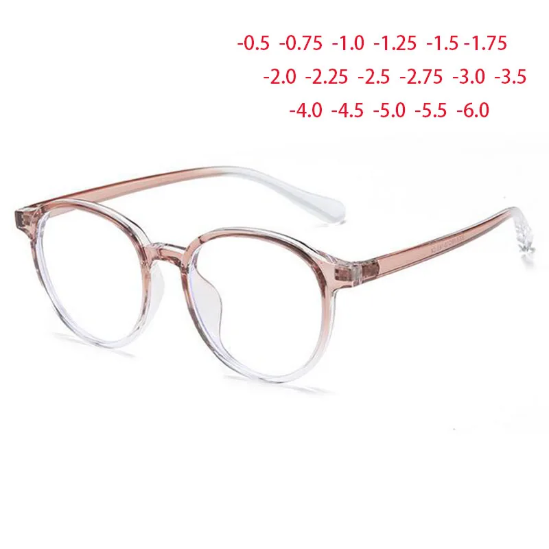 

Round Myopia Glasses For Men Women Anti Blue Light Computer Eyeglasses Finished Prescription Nearsight Eyewear -1 -1.5 -2 To -6