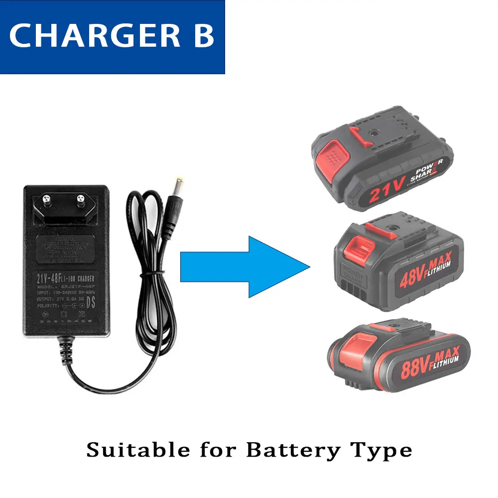 EU US UK Charger Batteries not included for Electric saws/Electric drills/Electric wrenches/Angle grinders Batteries Charging - 3