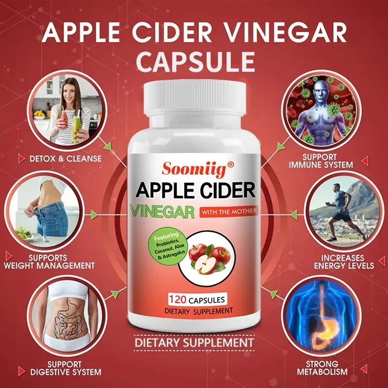 Apple Cider Vinegar Capsules-Contains probiotics, beneficial for weight loss, weight management, digestion, immune support