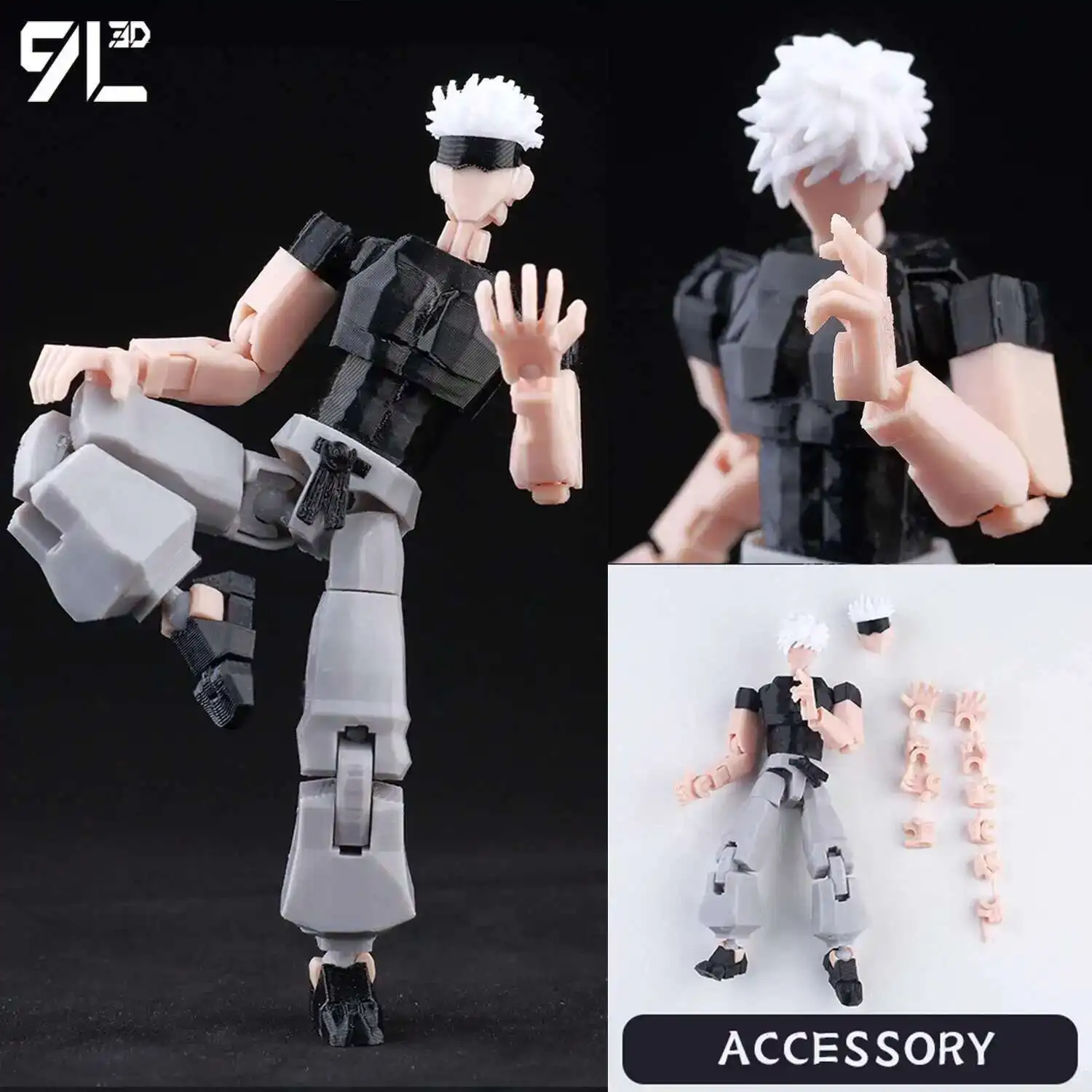 Articulated Anime Figure with Cursed Robe - Inspired by Jujutsu Kaisen