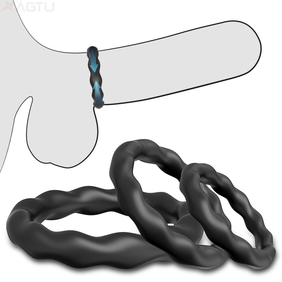 Silicone Cock Penis Rings Penis Ring Sex Toys for Men Enlargers Erection Enhancing Ultra Soft Long Lasting Stronger Cockring 18+