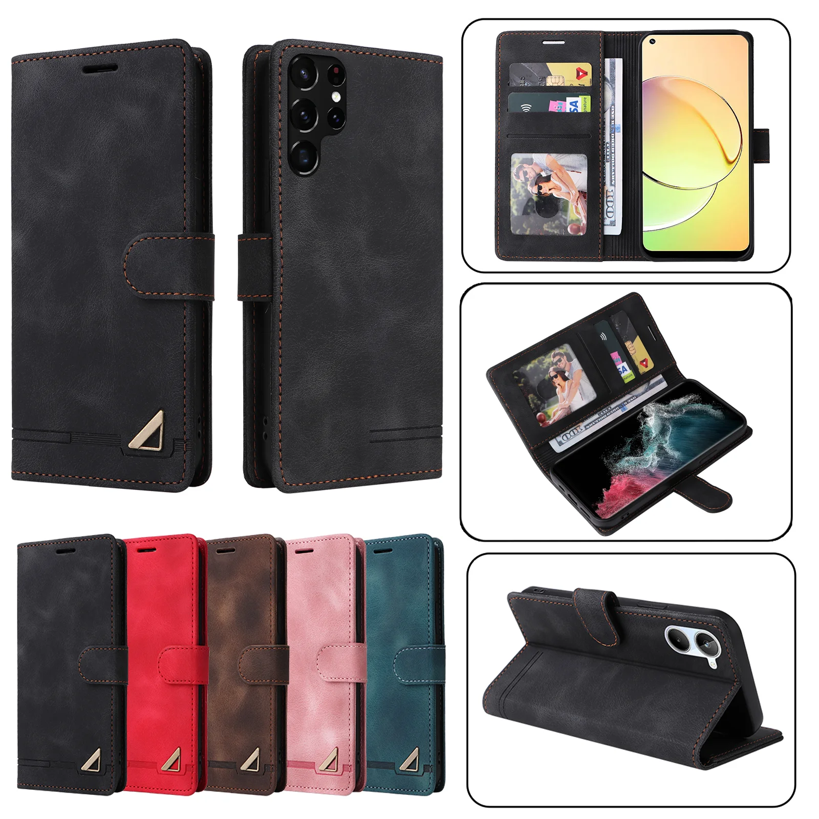 Premium Flip Leather Wallet Case with Card Slot – Elegant and Durable Cover