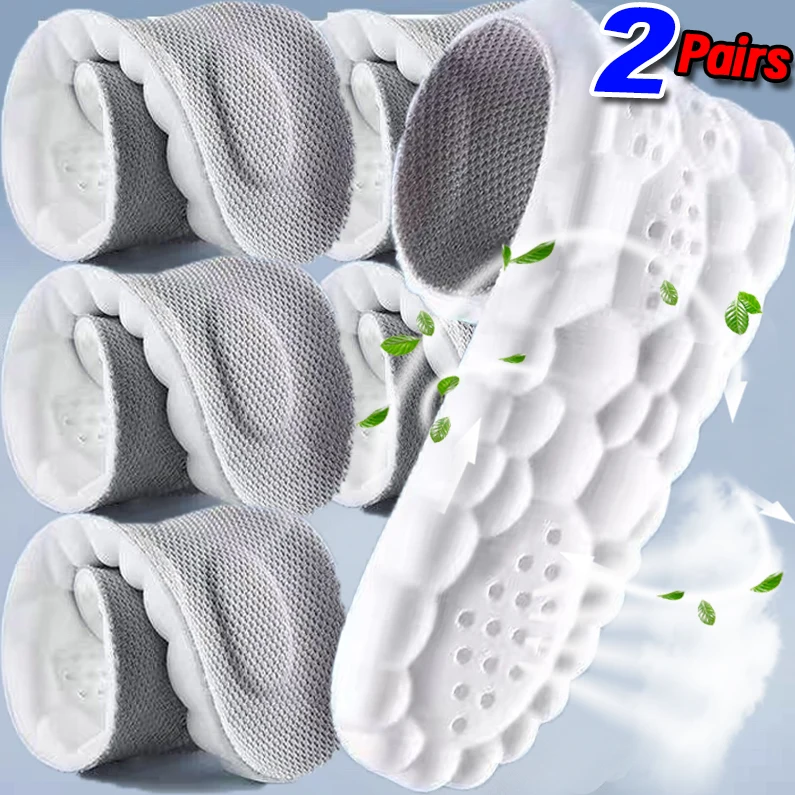 Sport Insoles Soft Breathable Shock Absorption Running Comfort Orthotic Arch Shoe Insoles for Men Women Massage Insert Cushion