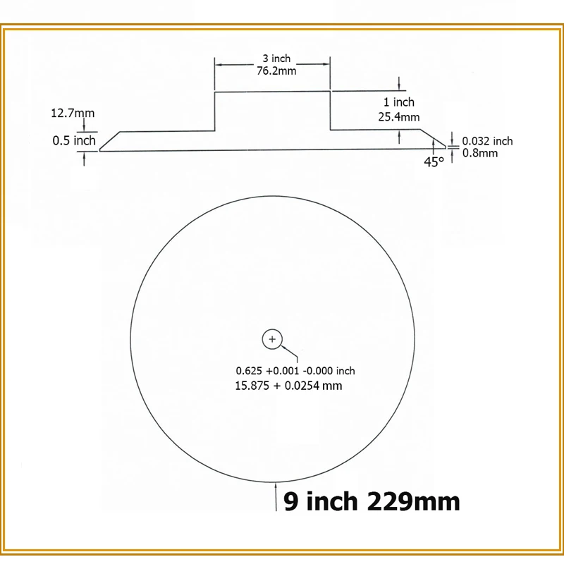 8,5"/9" Aluminiumplatte Polierscheibe Magnetscheibe Tischschleifer Teile – Detail 2