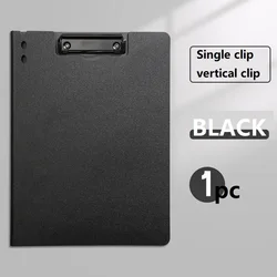 A4 File Folder & Clipboard with Writing Pad and Double Board Clip - Office & School Organizer (Black)