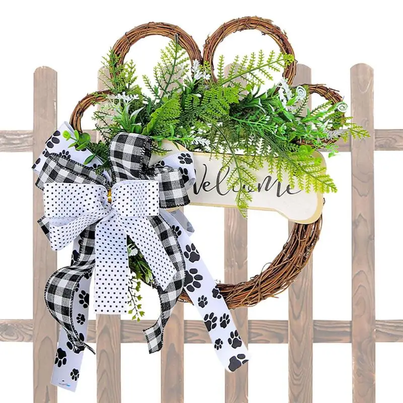 

Венок с надписью «Welcome Dog», Настенный декор и Рождественский домашний декор в форме лапы, входная дверь, приветственный венок, украшение для окна, фермы, крыльца