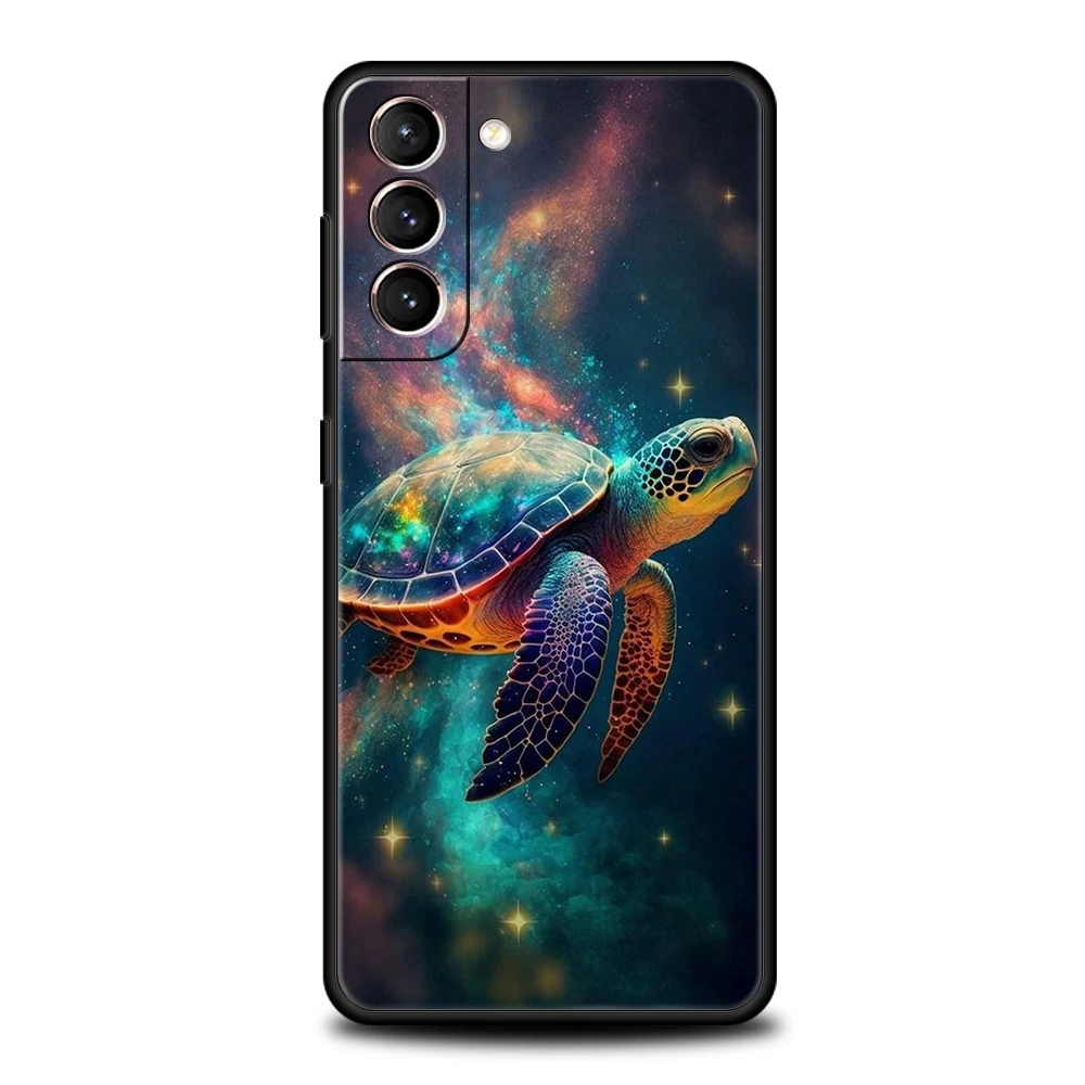 Süße kleine Schildkröte Hülle für Samsung Galaxy S24 S23 S22 S20 S21 FE Ultra S24 S23 S10 S10E S9 S8 Plus 5G Silikon Handyhülle Capa – Detail 2