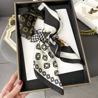 Flower Silk Square Scarf Women Satin Shawl Wrap Hijab Female Hair Band Wrist Luxury Headkerchief 70*70cm Echarpe 2024 Bandana 6