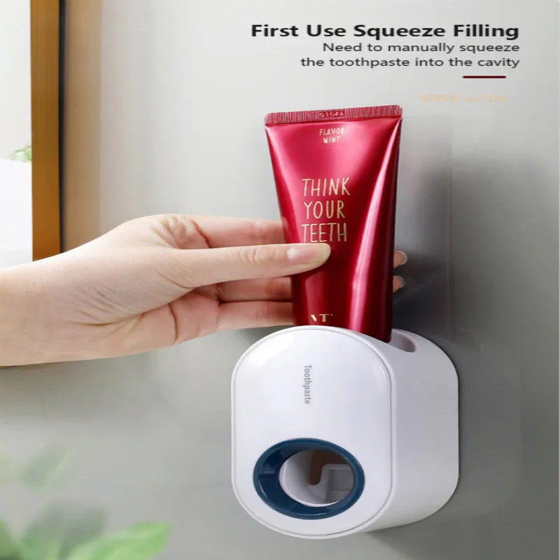 Automatic Toothpaste Dispenser Wall Mount Bathroom Bathroom Accessories Waterproof Toothpaste Squeezer Toothbrush Holder toothpaste squeezer toothpaste dispenser