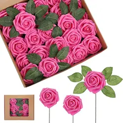 Elegant Artificial Foam Roses - Perfect for Weddings, Bouquets, and Festive Decorations (Rose red)