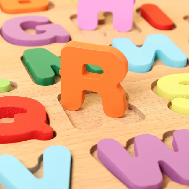 Rompecabezas de madera con números del alfabeto para niños, juego inteligente a juego, juguetes educativos para niños en edad preescolar - Imagen 5