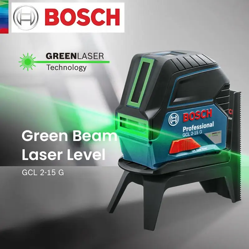 Bosch Gcl 2-15 Livello Laser A Linea Trasversale 15M Gamma 2 Linee 2 Punti Autolivellante 360 Livello Laser Verde Incrociato Orizzontale E Verticale