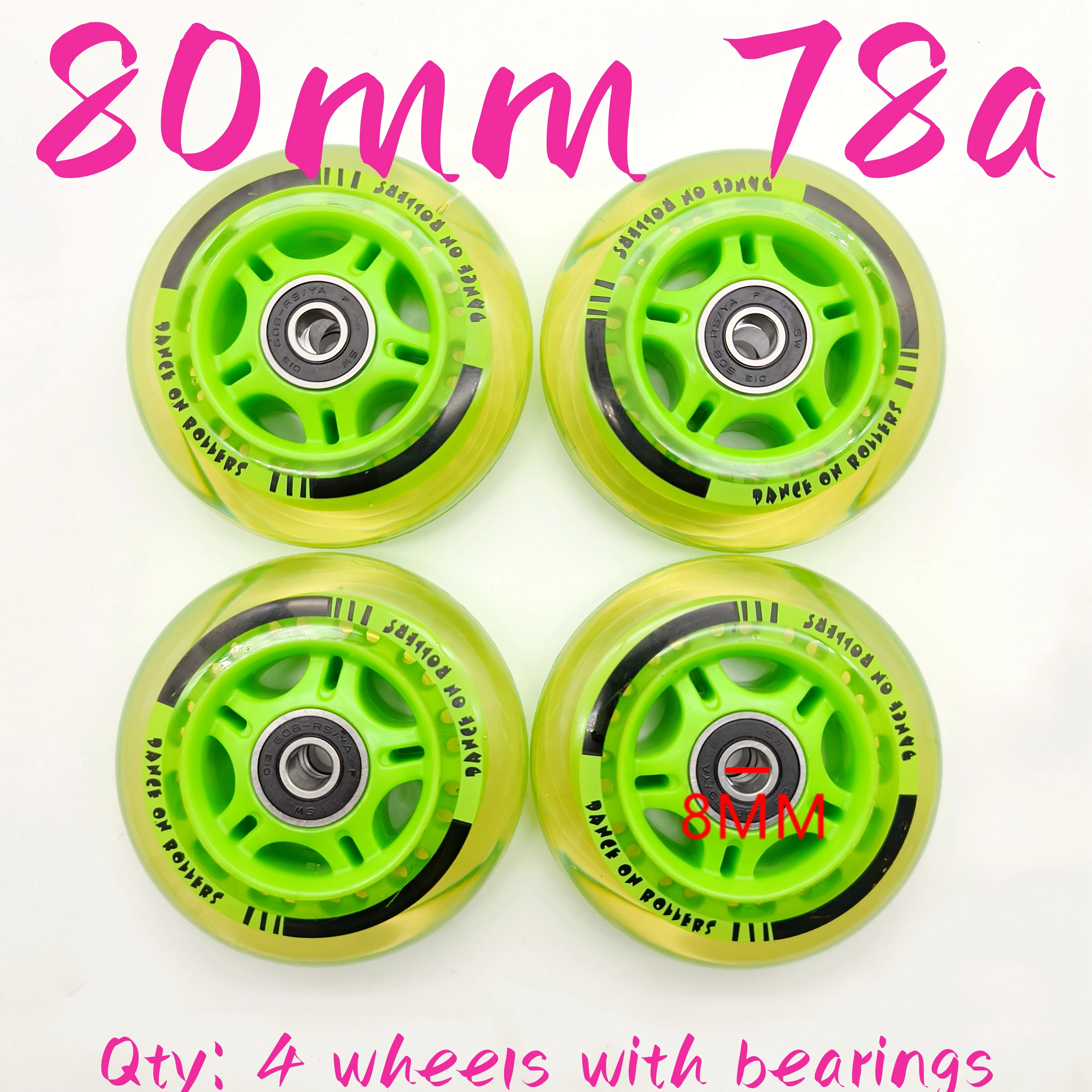 Skate Wheel Roller Wheel 80mm 78a 80a 82a 84a 85a including Bearings