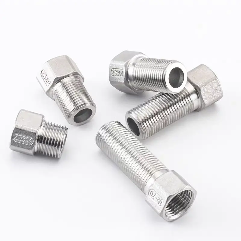 

1/2"SS304 Stainless Steel Extended Internal and External Wire Direct Hexagon Joint Thread Extended Self Made Water Tank Joint