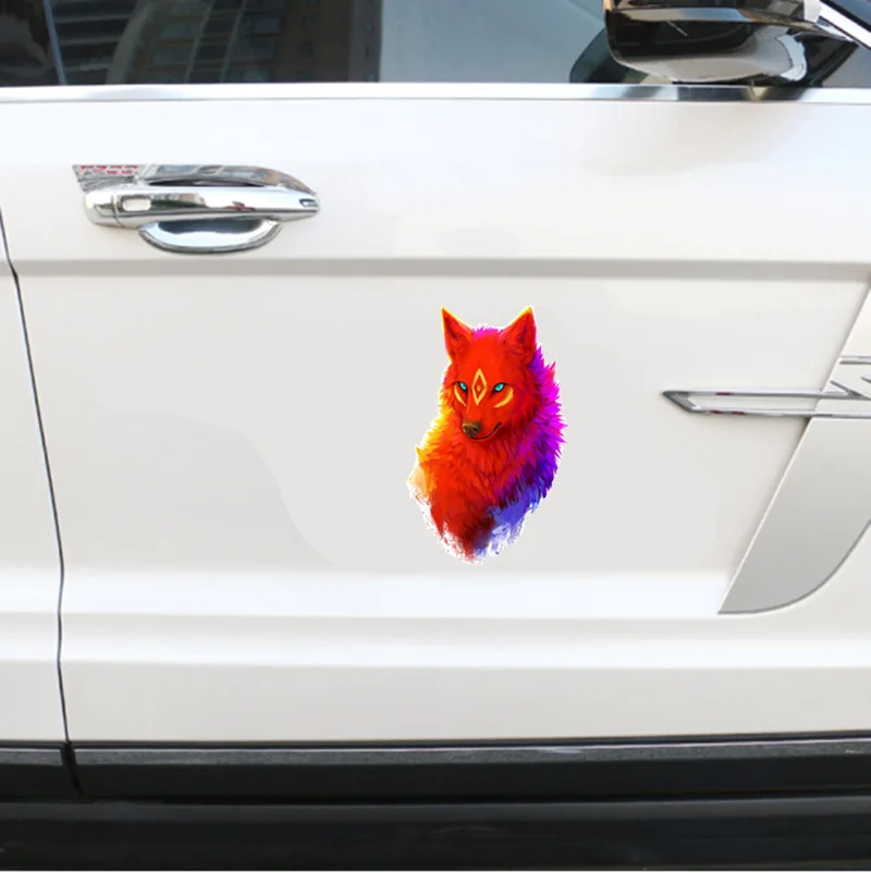 3D Creative Car Stickers Car Motorcycle Personality Red Fox Modified Decorative Decals Pull Flower Car Tail Stickers