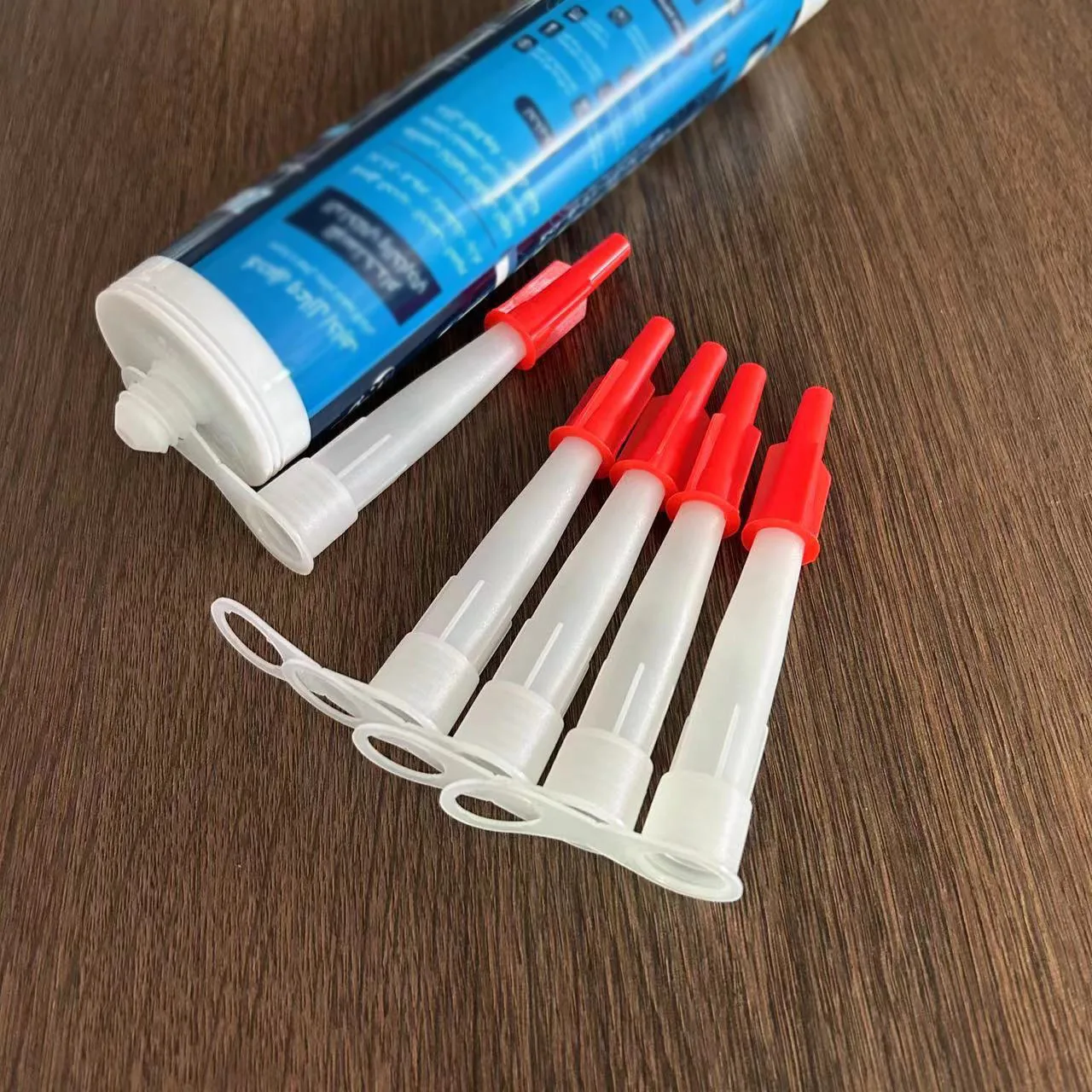 30PCS Spare Silicone Tube Nozzle Cap Re-sealable Mastic Cartridge Spare Red Nozzles Screw Cover For Silicone Caulking Pipes 4