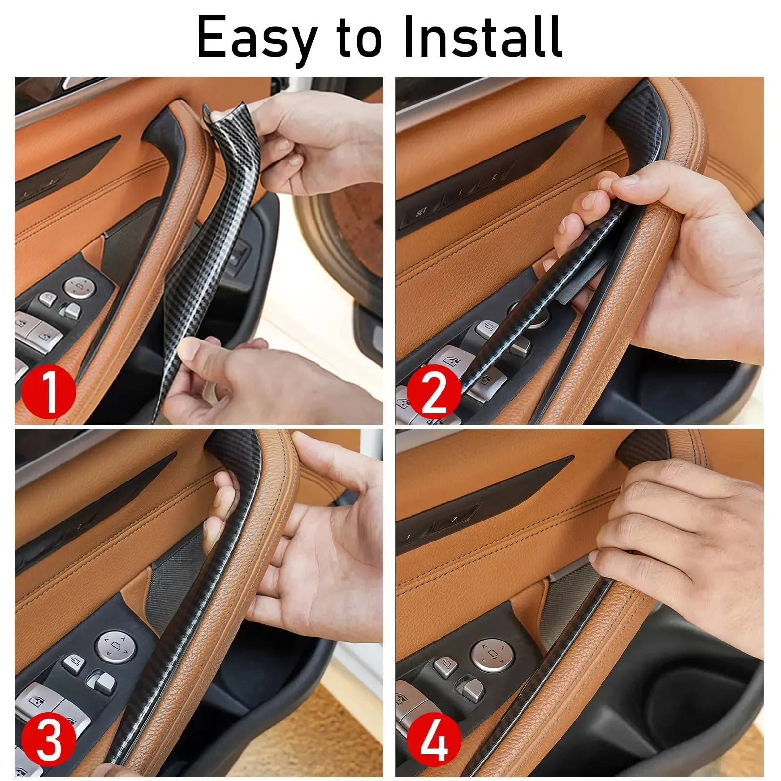 BMW G30 F90 M5 530i M 스포츠 540i 보호용 5 시리즈 스냅온 자동차 도어 핸들 내부 커버