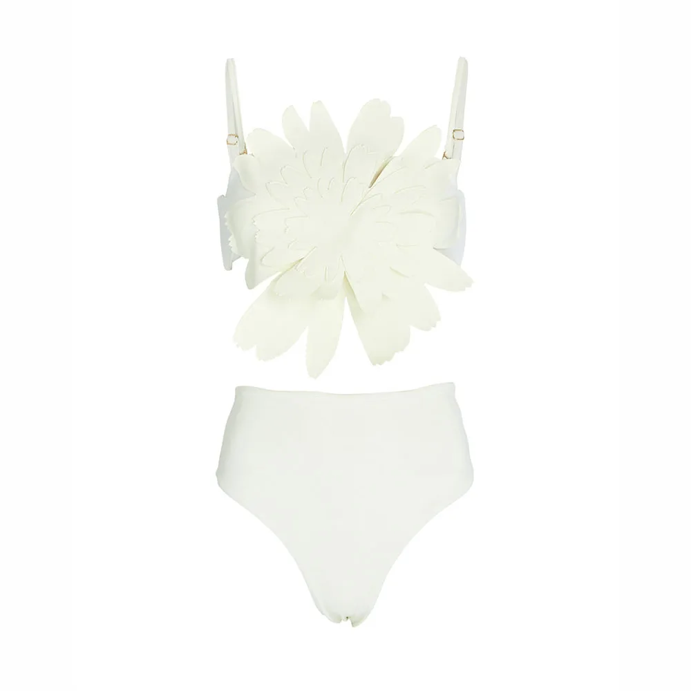 

New Swimsuit 2022 Woman Petal Stereo Strap Bikinis Sets Summer Sexy Erotic Suit Tankini Slim Fit Fashion Pieces for