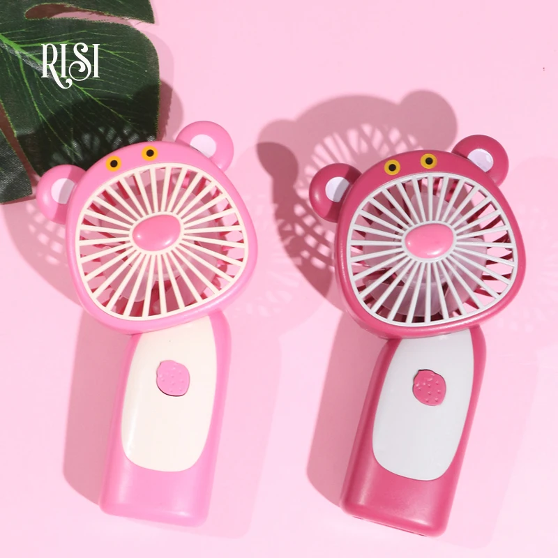 

RISI Cute Bear Mini Fan Eyelashes Handle Portable Mini Eyelash Dryer Fan USB Air Conditioning Blower Eyelash Glue Fan