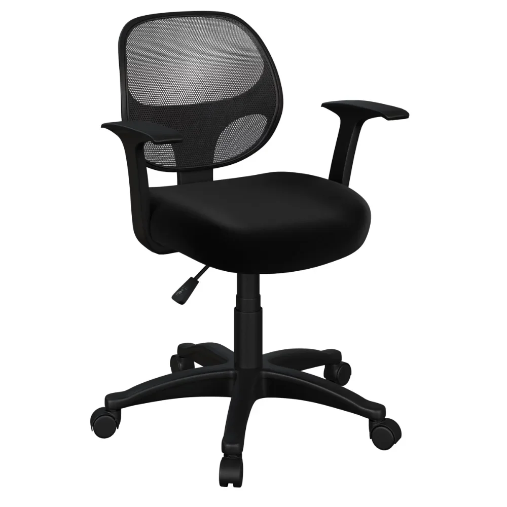 

Office Chair Adjustable Height with Wheels and Arms, Black