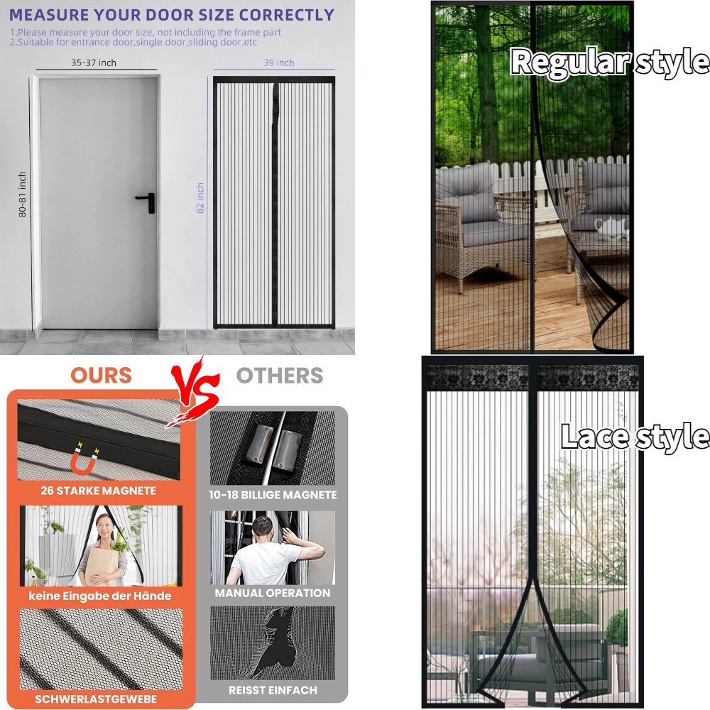 New No Punching Magnetic Screen Door Curtain Anti Mosquito Insect Fly Bug Automatic Closing Household Ventilation Door Curtain 2