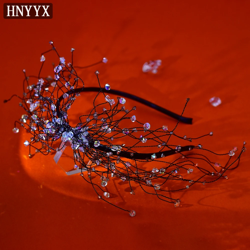 

HNYYX Crystal Tassel Headband Black Fashion Holiday Decor Hair Accessories Women Party Hair Hoop Wedding Hair Jewelry A59