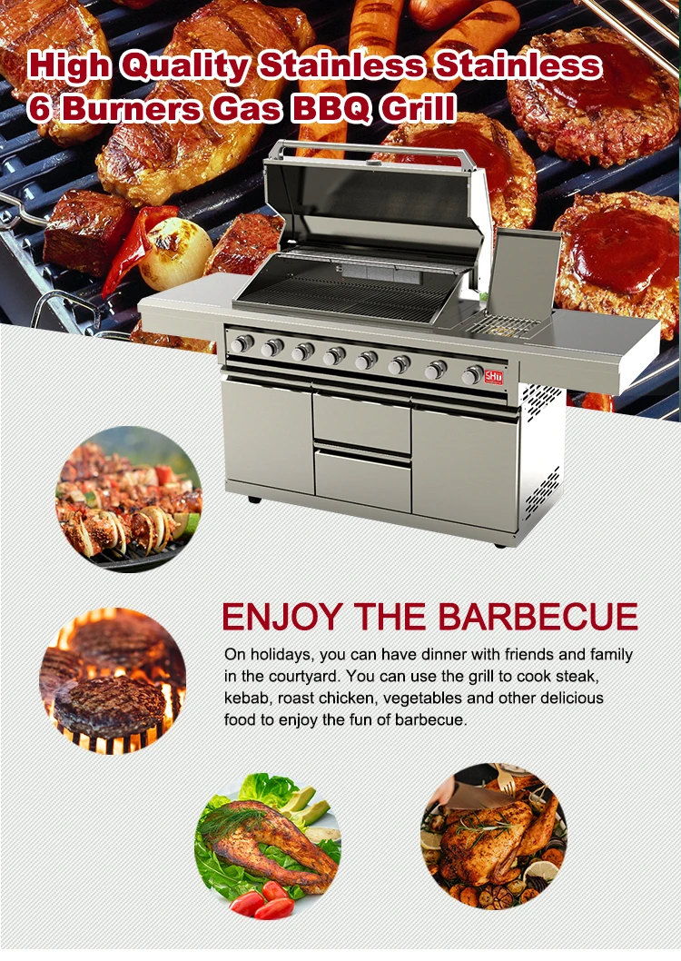 Description Picture 2 of itemNew Design American Bbq Grill Outdoor Kitchen Professional Gas Grill Machine