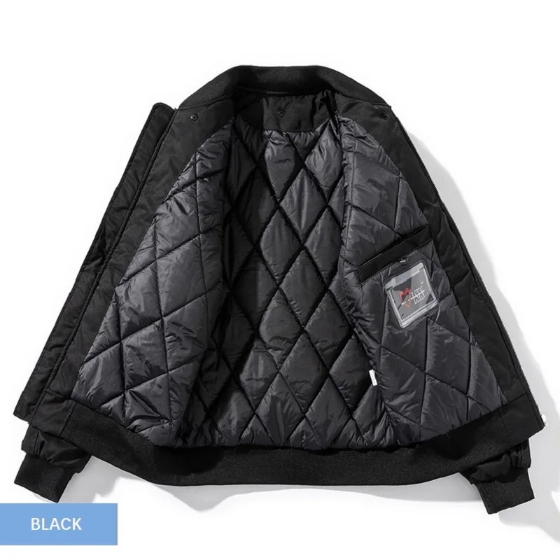 Thickened Tooling Warm Baseball Uniform Jacket Couple Models Casual Bomber Jacket Detachable Hooded Winter Jackets Men Clothing