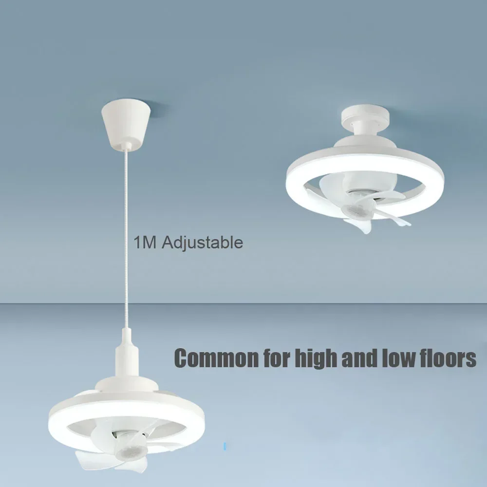 60W Ceiling Fan E27 With Led Light And Remote Control 360 &deg; Rotation Cooling Electric fan Lamp Chandelier For Room Home Decor ceiling fan led ceiling fan lights electric fan led fan light