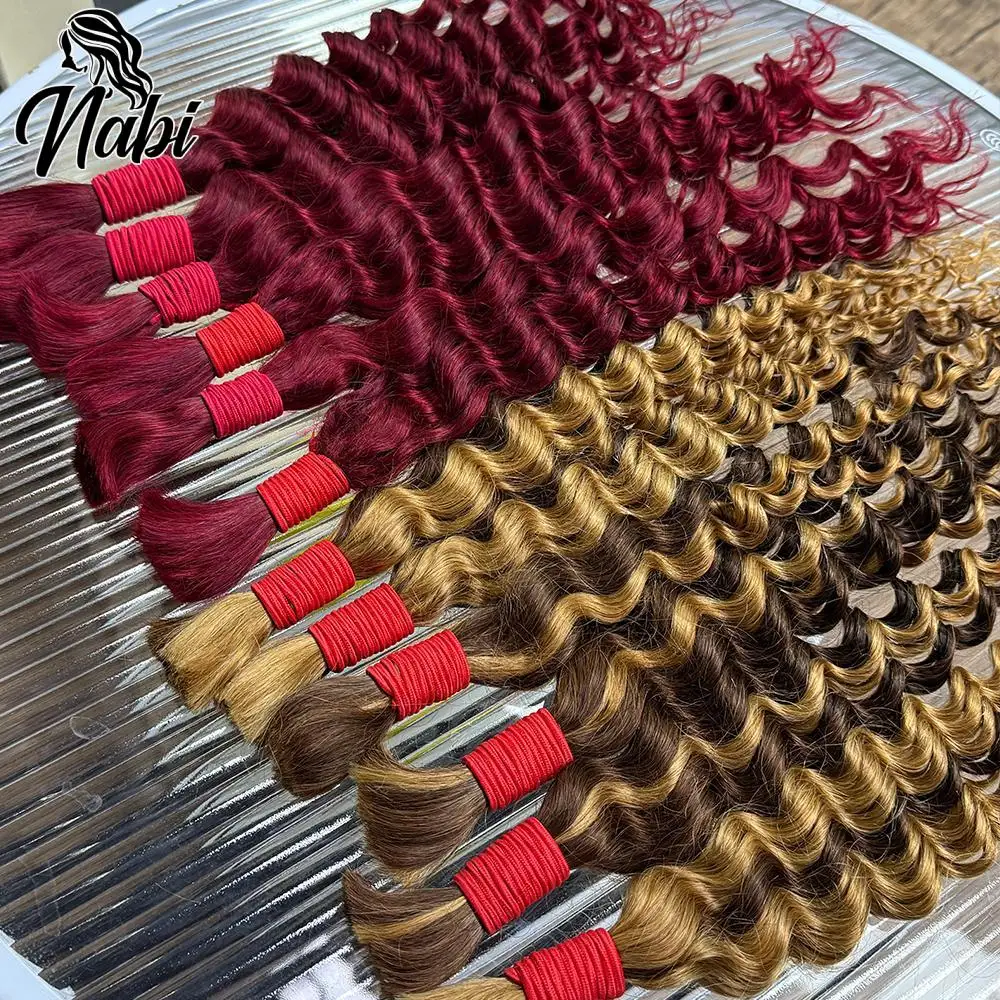 Nabi Bulk Buy Deep Wave 99J# 4/27# Braiding Hair Boho Braids Human Hair Bulk No Weft Natural Extension for Braiding