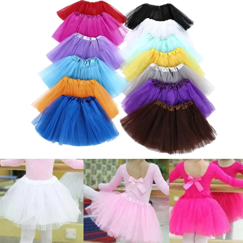 

9 Colors Lovely Fashion Childrens Girls Fluffy Dance Wear Pure Color Pettiskirt Tutu Skirt