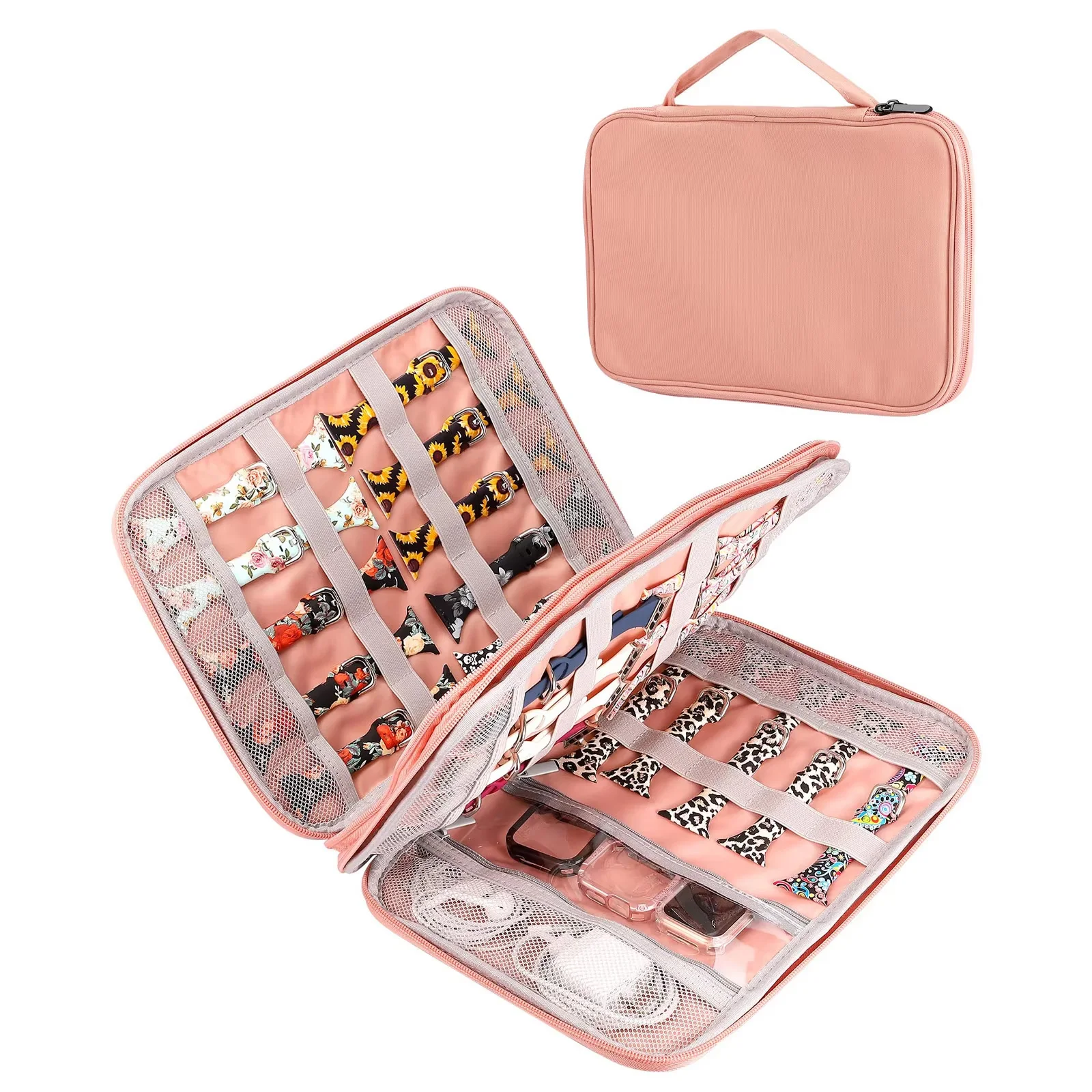 Watch Band Case Watch Band Storage Case Hold 35 Watch Straps Portable Organizer Bag Compatible with Apple Watch Band Band Pin