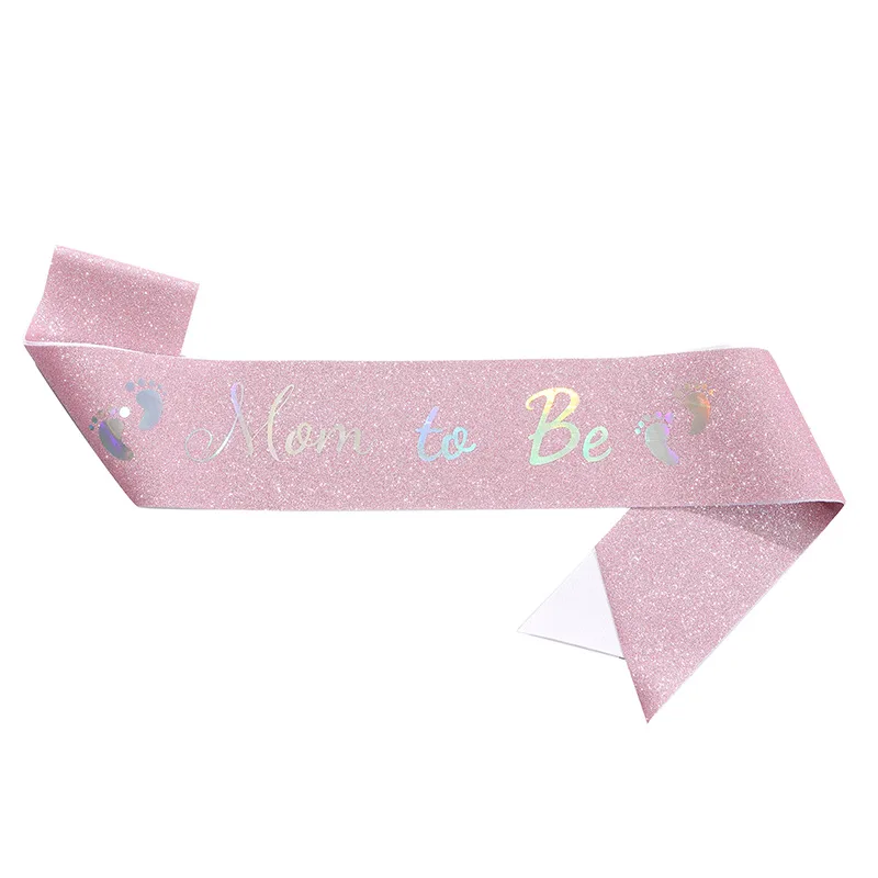Glitter Satin Sash Set for Expectant Parents - Baby Shower & Gender Reveal Party Decoration
