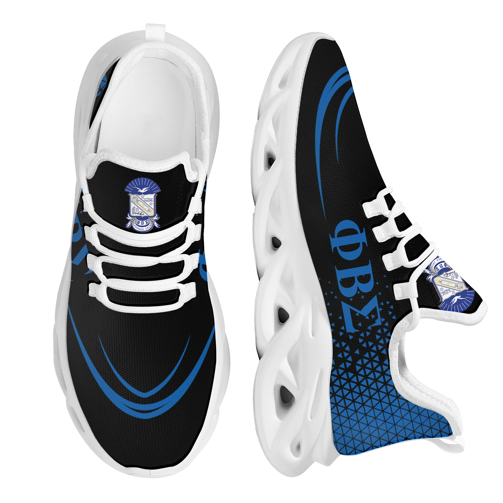 INSTANTARTS Women's Shoes Lightweight Lace-up Running Sneakers Phi Beta Sigma Print Non-Slip Platform Shoes Lightweight Zapatos