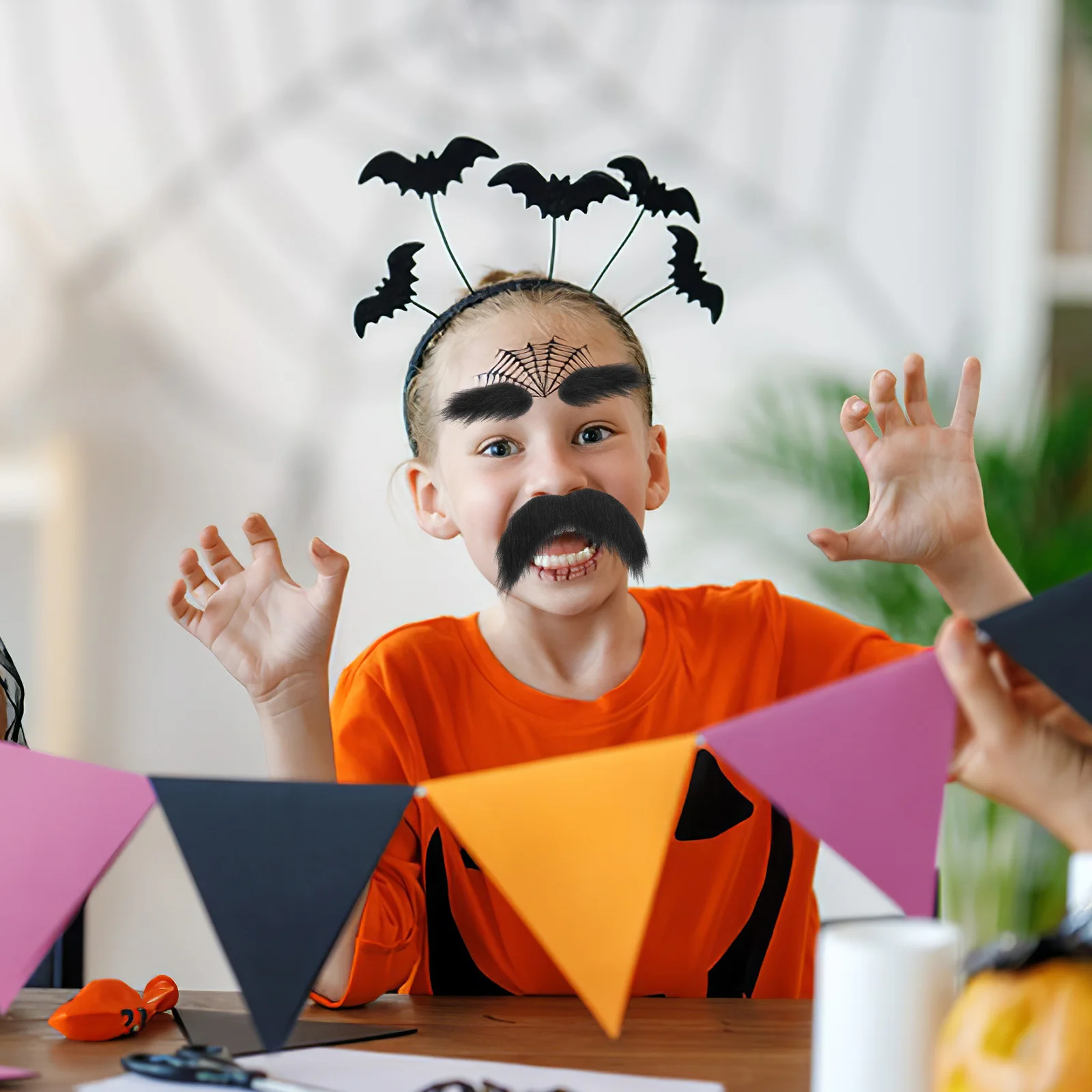 Bigote Y Cejas Postizas Autoadhesivas Para Hombre - Para Disfraces De Halloween Y Cosplay, Reutilizables