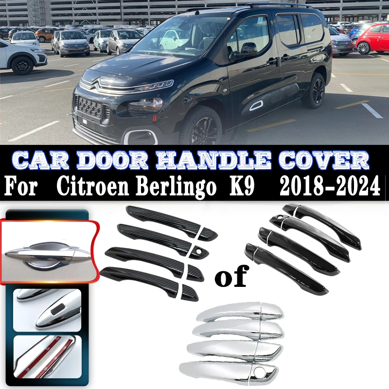 

For Citroen Berlingo K9 2019~2024 Peugeot Partner Par Car Door Handles Covers Exterior Scratch Protective Decor Car Accessories