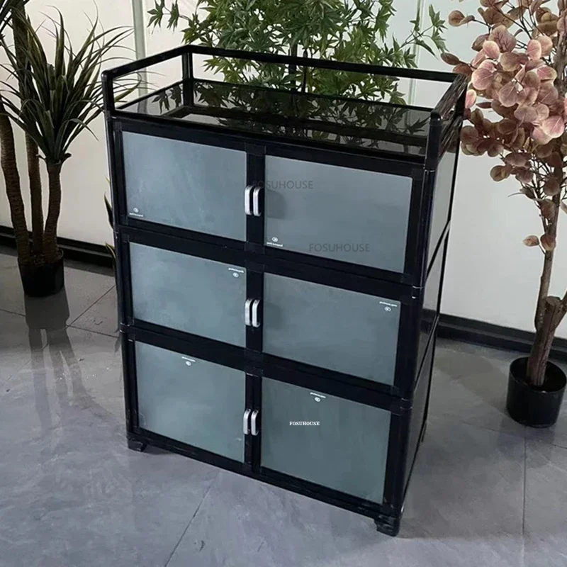 Nordic Aluminum Alloy Kitchen Cabinets for Kitchen Furniture Storage Cabinet Multifunction Upscale Multilayer Household Cupboard 3