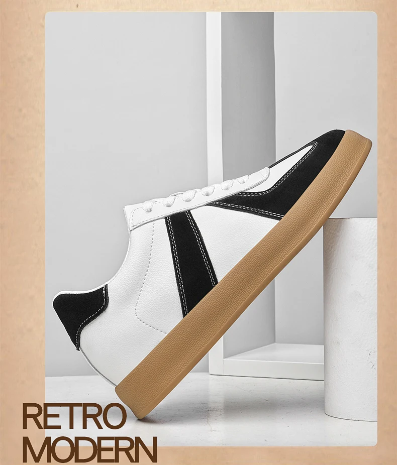 Elevator Sneakers For Women&Men Shoes Genuine Leather Height Increasing Shoes Lace Up Trainers Ladies Flat Shoes For Men