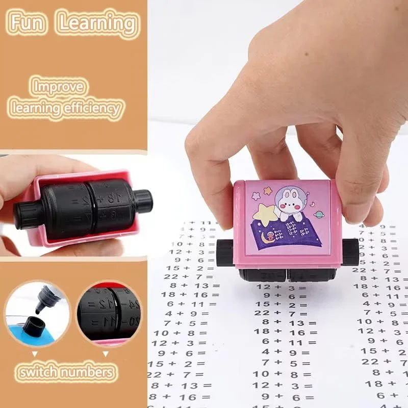 Roller Digital Teaching Stamp Addition Subtraction Multiplication Division Seal Roller Stamp Within 100 Teaching Math Practice