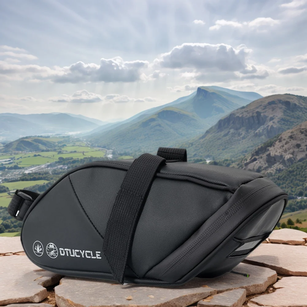 Description Picture 6 of itemBicycle Under Seat Bag Cycling Seat Pack Large Capacity Bike Seat Bag with Reflective Strip Nylon Bike Bag Cycling Accessories