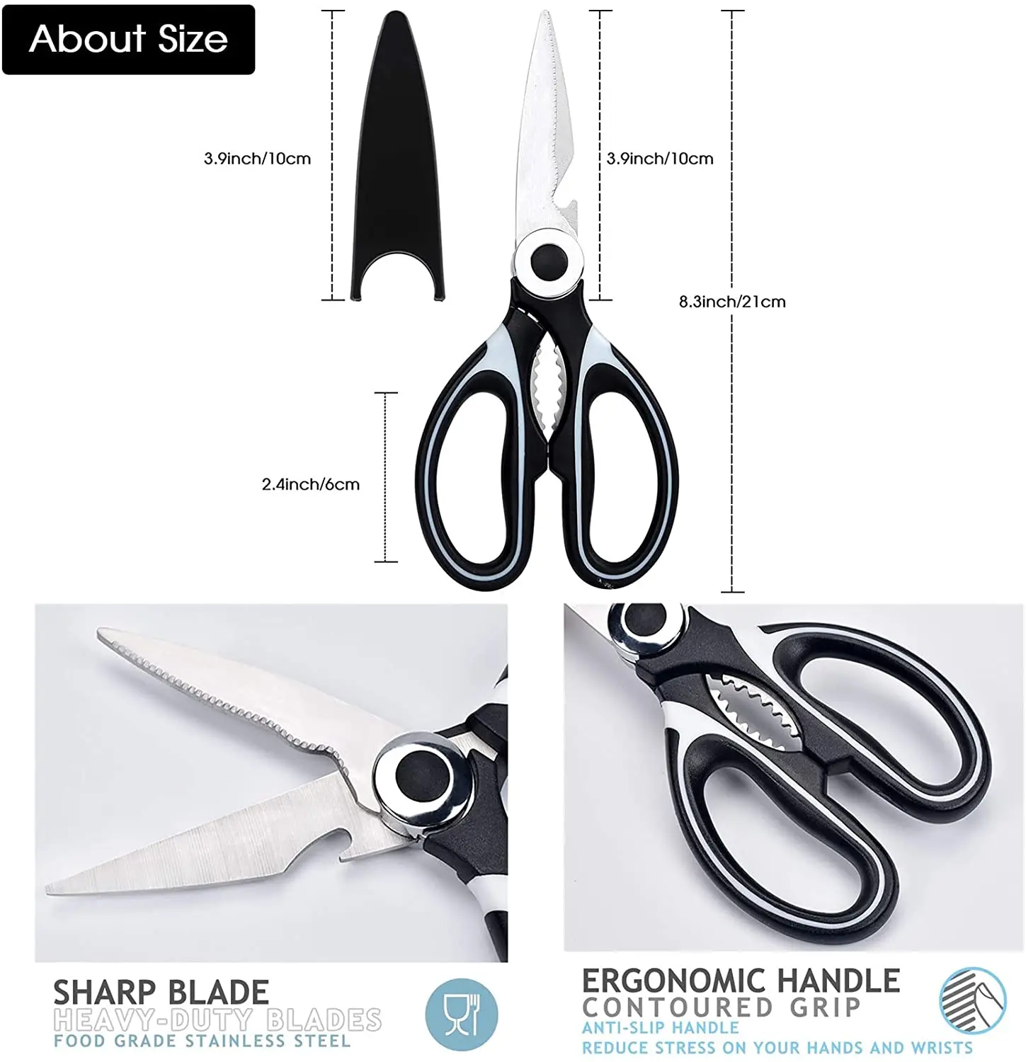 Global Stainless Steel Kitchen Shears 21cm - Cookin