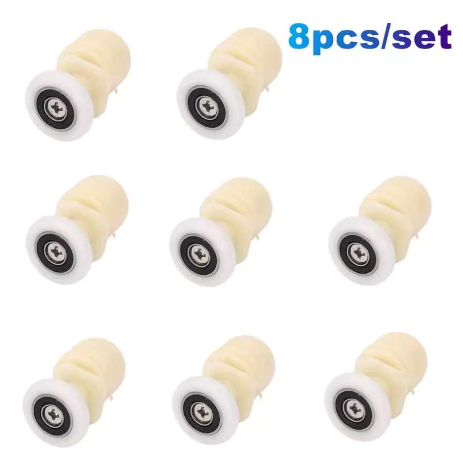 8pcs Single Pulley Plastic Nylon Shower Room Pulley Door and Window