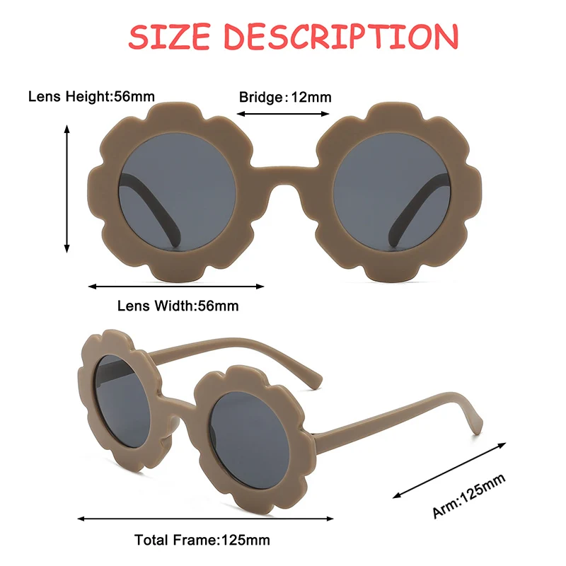 Sonnenbrille für Kinder, Motiv: Sonnenblumen, UV400, für Jungen und Mädchen, Kleinkinder, schöne Baby-Sonnenbrille, rund, niedliche Kinder-Outdoor-Brille_voghion.com