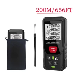 Professional Digital Laser Distance Meter - Precision Rangefinder with Distance, Area, and Volume Measurement (200m)