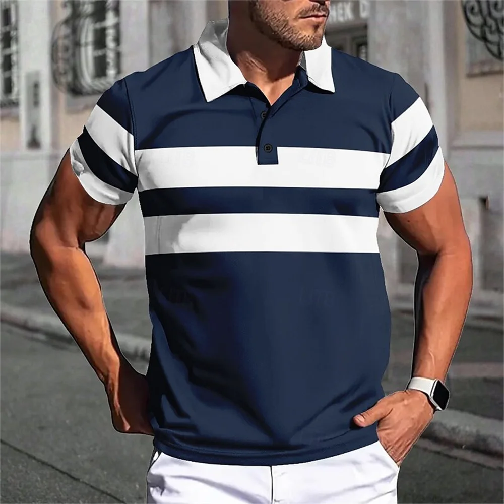 Summer Luxury Polo Shirt Mens Polo Large T Shirts Stritching Shorts Sleeve Turn-down Collar Business Tee Shirt Sweatwear 3XL 2