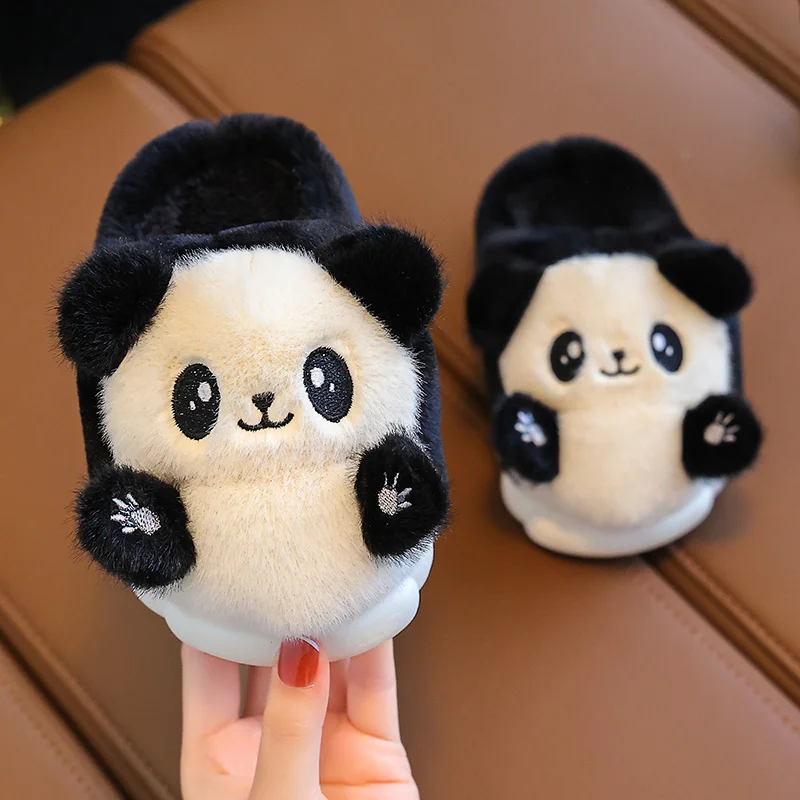 

Free Shipping New Winter Home Slippers Little friends Panda Shoes Warm House Slippers Fur Animals Fluffy Mules House Shoes