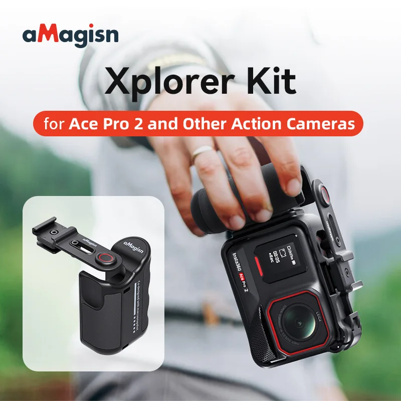 aMagisn Xplorer Grip Kit for Insta360 Ace Series Quick Release